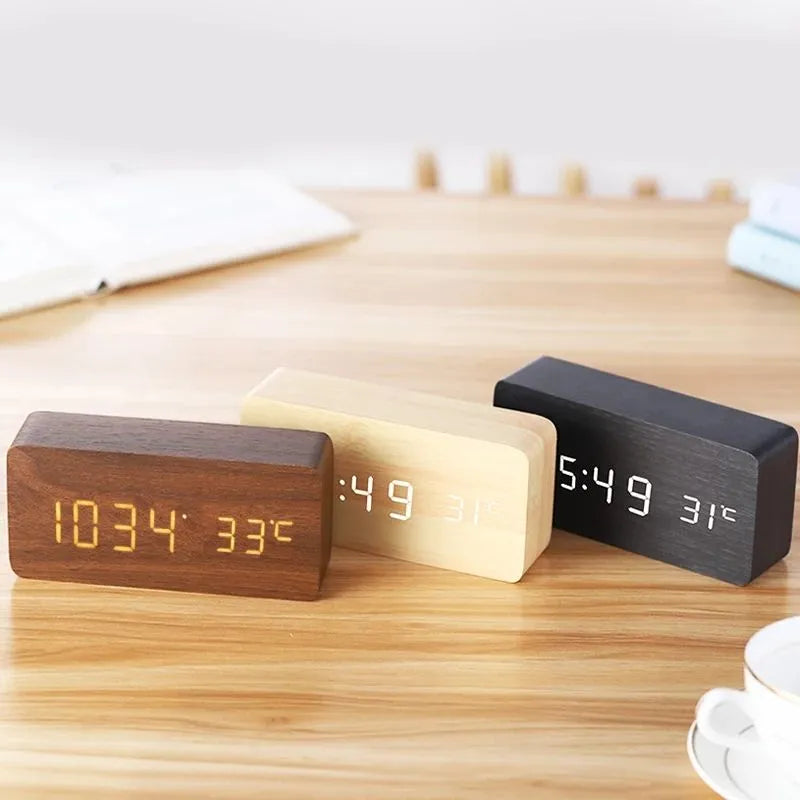 Cozy Wooden LED Clock