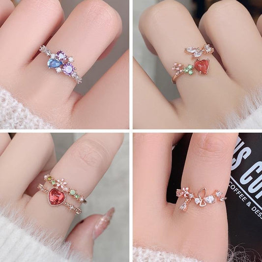 Adjustable Crystal Princess Ring - Momo Babe