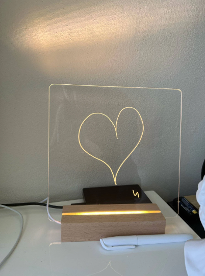 Desk Space Acrylic Message Board Lamp