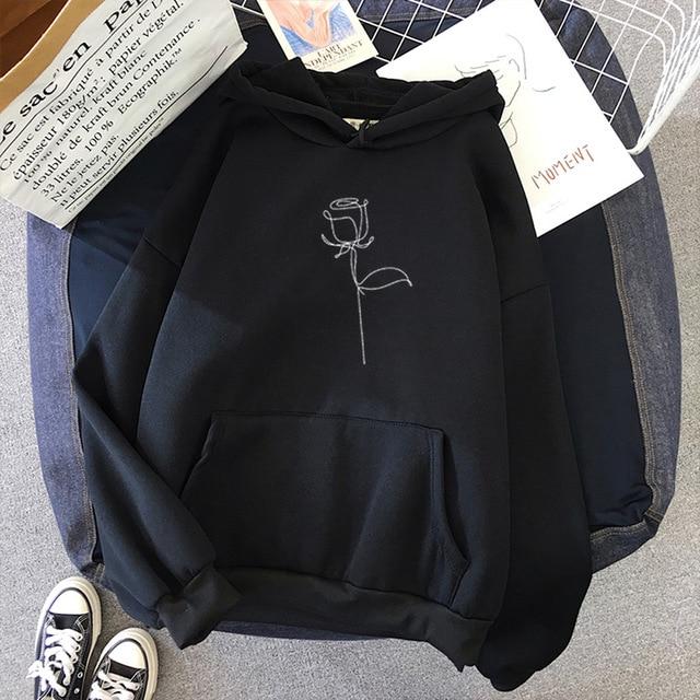 Loose Rose Hoodie - Momo Babe