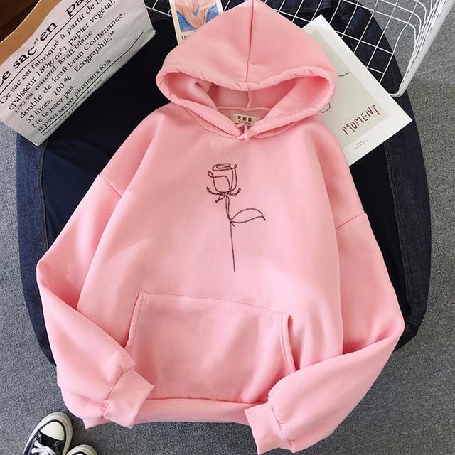 Loose Rose Hoodie - Momo Babe