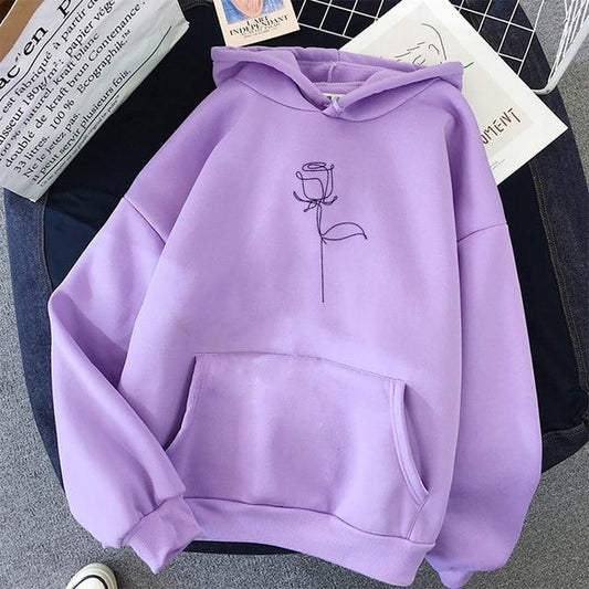 Loose Rose Hoodie - Momo Babe