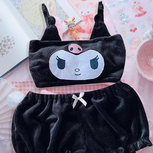 Kuromi Fluffy Lingerie Set - Momo Babe