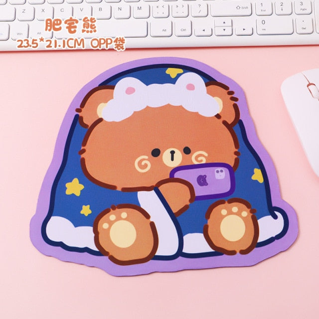 Small Gamer Girl Bear Mousepad