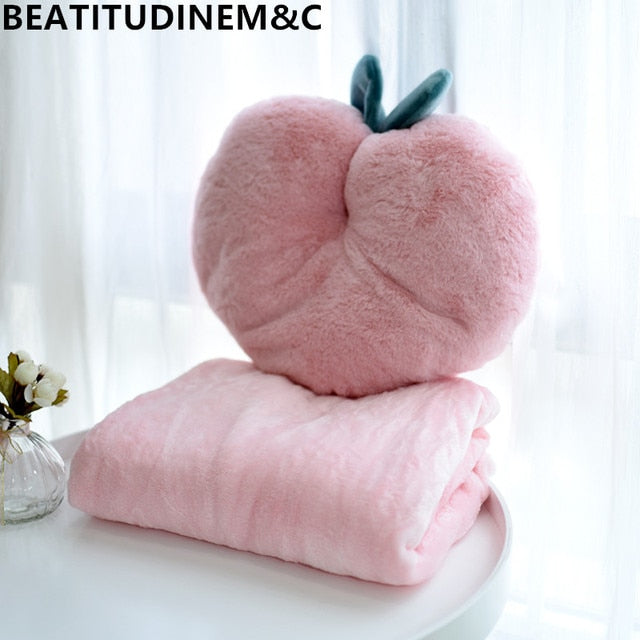 Peach Pink Pillow Cushion Plush